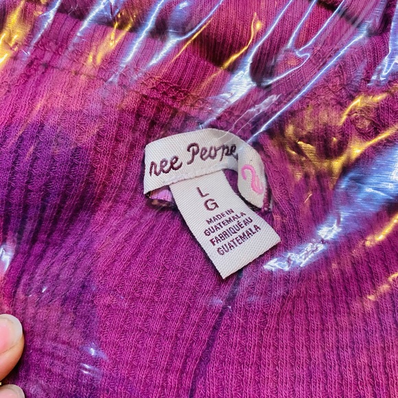 NWT Free People Santa Clara Thermal Top. Mulberry (Wine). Size Large - Picture 5 of 8